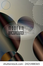 Vector Abstract Background with Gradient Mesh Holographic Circles. Hipster Graphic Template Design with Lines, Dots, Round Shapes. Innovation Style for your Business Cover.