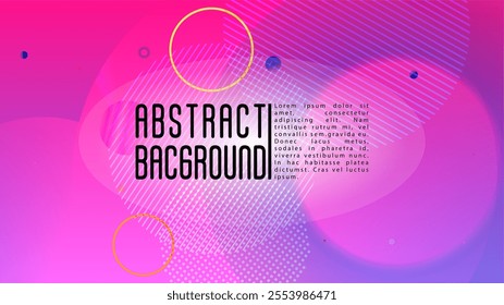 Vector Abstract Background with Gradient Mesh Holographic Circles. Hipster Graphic Template Design with Lines, Dots, Round Shapes. Simple Style for your Business Poster.