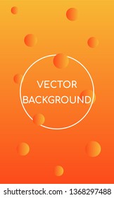 Vector abstract background. Gradient orange yellow with volume circles distributed over the background. The illustration resembles cheese and in the foreground is an example of text.