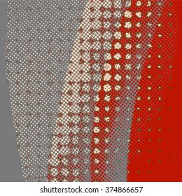 Vector abstract background from gray and red halftone