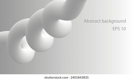 Vector abstract background with gray tube on soft gray bckgr for your design book,poster,postcard,label,sticker,t-shirt,web,print,etc.Beautiful soft gray monochrome gradient