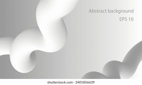 Vector abstract background with gray tube on soft gray bckgr for your design book,poster,postcard,label,sticker,t-shirt,web,print,etc.Beautiful soft gray monochrome gradient