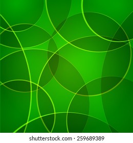 Vector abstract background with green circles or bubbles
