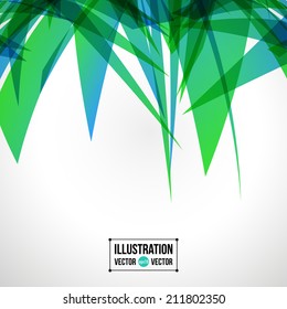 Vector abstract background of green fragments. Illustration of triangles