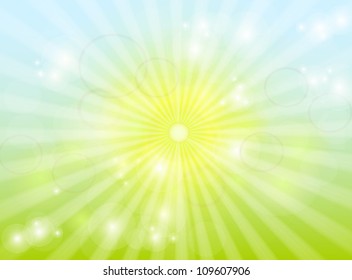 Vector abstract background green and fresh bokeh
