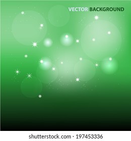 Vector abstract background green and fresh bokeh