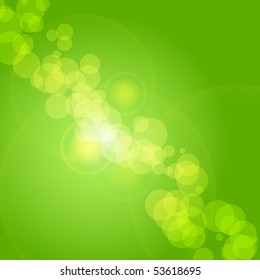 Vector abstract background green and fresh bokeh