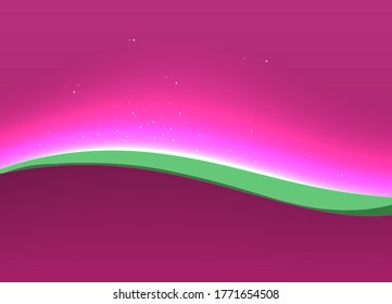 vector abstract background with a green line and light effects
