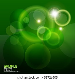 Vector abstract background green and magic lights, vector