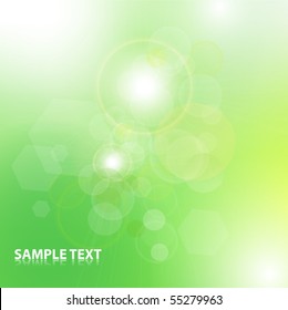 Vector abstract background green and magic lights, vector