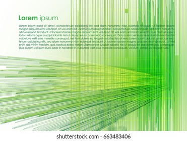 Vector abstract background with green texture and lines.