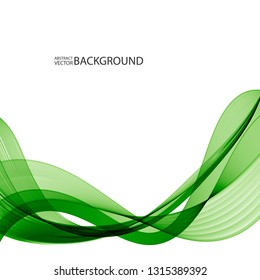 Vector abstract background with green waves