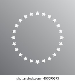 Vector abstract background. Grey stars in a circle with shadow. Eps 10.
