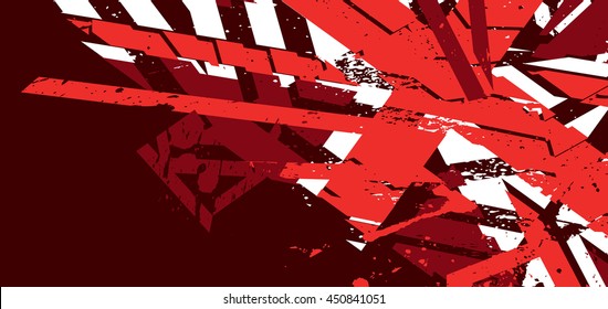 Vector abstract background with grunge textures. Illustration made of the elements of the UK flag. Union Jack background.