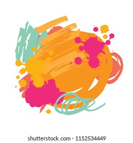 Vector Abstract background with hand drawn textures, memphis style. Universal card, pastel colors. Retro design, fashion art.