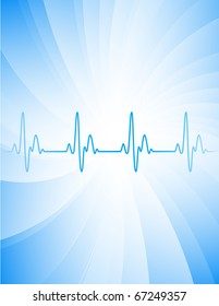 Vector abstract background. Heart pulse.