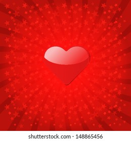 vector abstract background of Heart and stars.