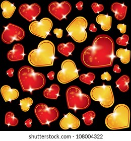 vector abstract background with hearts