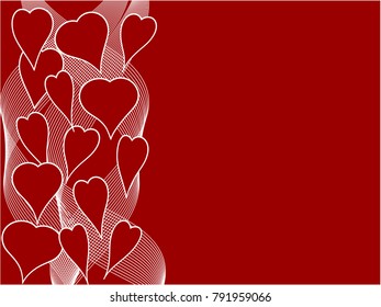 Vector abstract background with hearts for Valentine's day
