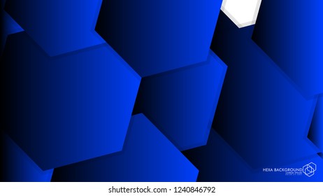 Vector Abstract Background Hexagon blue light and shadow
