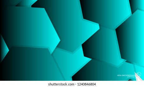 Vector Abstract Background Hexagon blue light and shadow