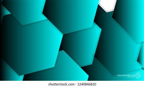 Vector Abstract Background Hexagon blue light and shadow