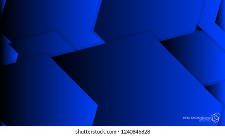 Vector Abstract Background Hexagon blue light and shadow