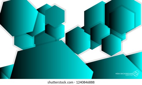 Vector Abstract Background Hexagon blue light and shadow