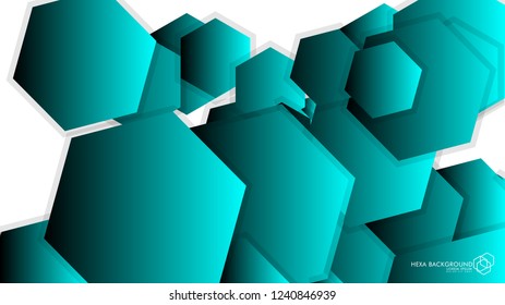 Vector Abstract Background Hexagon blue light and shadow