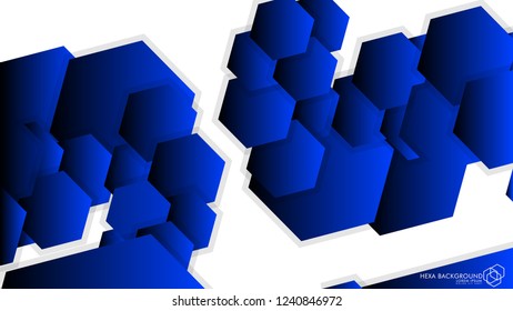 Vector Abstract Background Hexagon blue light and shadow