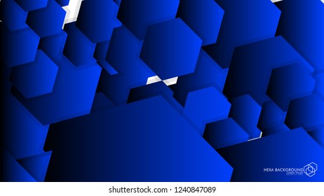 Vector Abstract Background Hexagon blue light and shadow