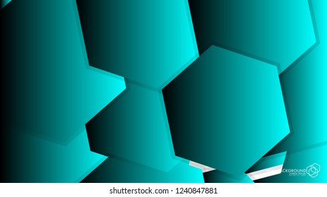 Vector Abstract Background Hexagon blue light and shadow