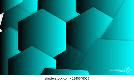 Vector Abstract Background Hexagon blue light and shadow