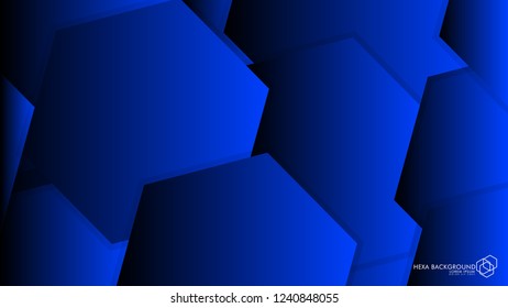 Vector Abstract Background Hexagon blue light and shadow