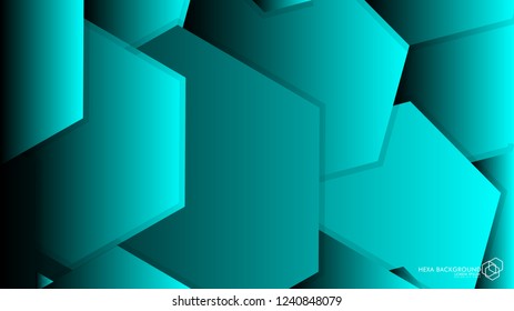 Vector Abstract Background Hexagon blue light and shadow