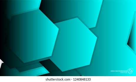 Vector Abstract Background Hexagon blue light and shadow