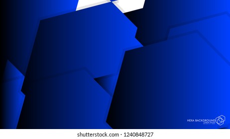Vector Abstract Background Hexagon blue light and shadow
