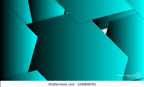 Vector Abstract Background Hexagon blue light and shadow