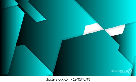 Vector Abstract Background Hexagon blue light and shadow