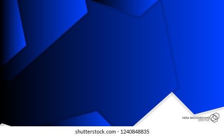 Vector Abstract Background Hexagon blue light and shadow