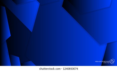 Vector Abstract Background Hexagon blue light and shadow