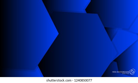 Vector Abstract Background Hexagon blue light and shadow