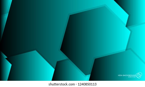 Vector Abstract Background Hexagon blue light and shadow