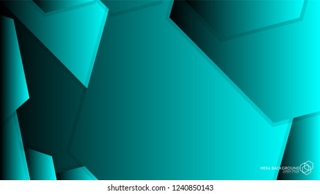 Vector Abstract Background Hexagon blue light and shadow
