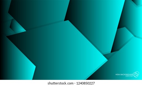 Vector Abstract Background Hexagon blue light and shadow