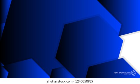 Vector Abstract Background Hexagon blue light and shadow
