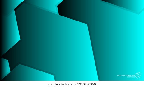 Vector Abstract Background Hexagon blue light and shadow
