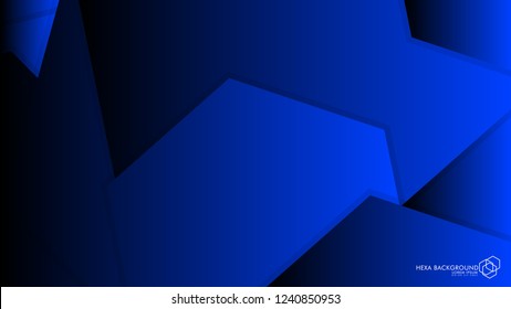 Vector Abstract Background Hexagon blue light and shadow