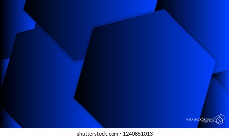 Vector Abstract Background Hexagon blue light and shadow