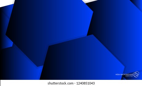 Vector Abstract Background Hexagon blue light and shadow